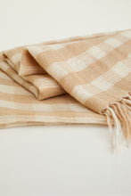 Load image into Gallery viewer, Indigo Handloom Nubby Check Scarf