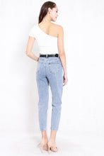 Load image into Gallery viewer, Belted Denim Jeans (Faded Blue)
